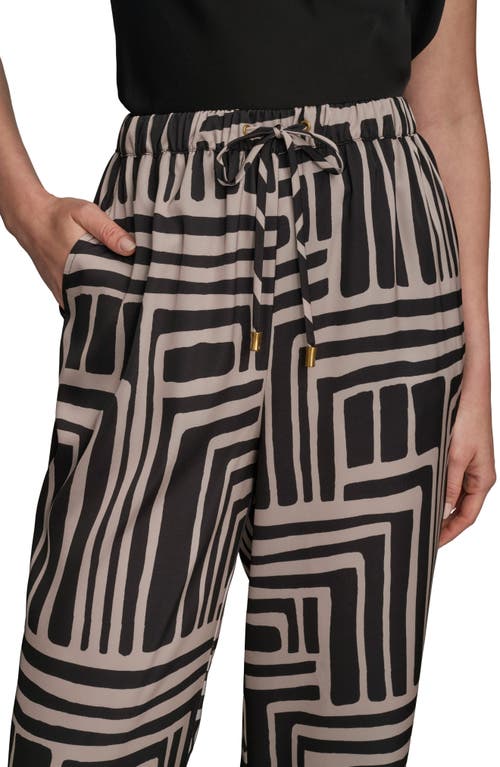 Donna Karan New York Geo Print Wide Leg Pants In Black