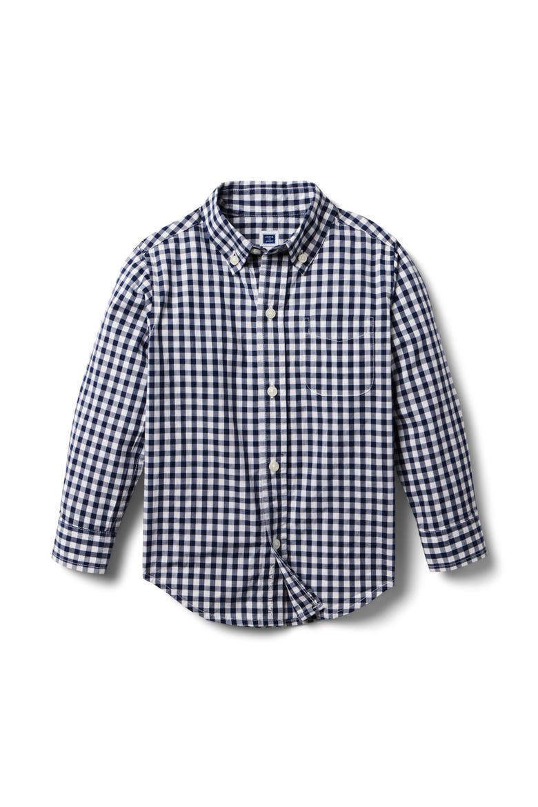 Gingham Poplin Shirt, Main, color, Blue