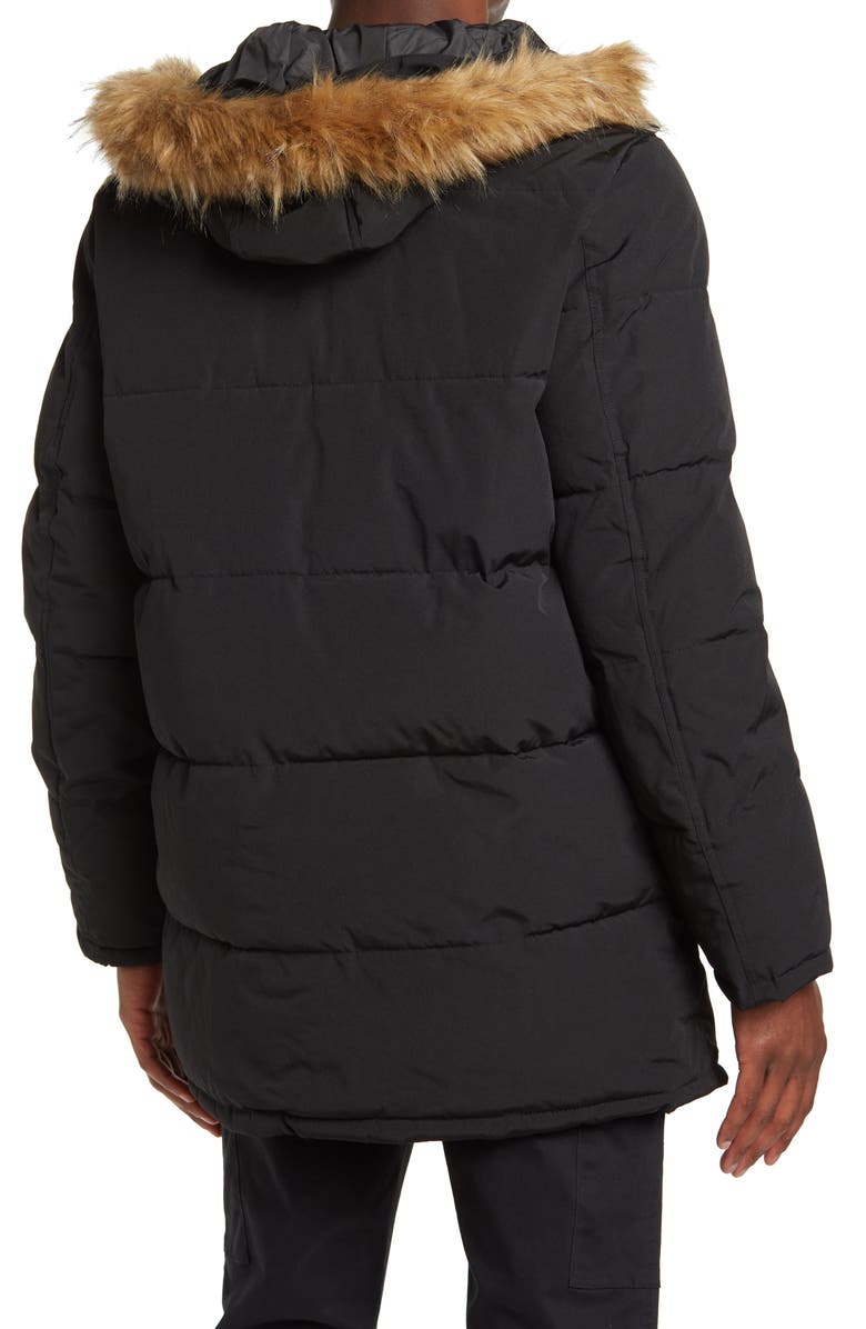 Tommy Hilfiger Faux Fur Trim Hooded Puffer Jacket, Alternate, color,