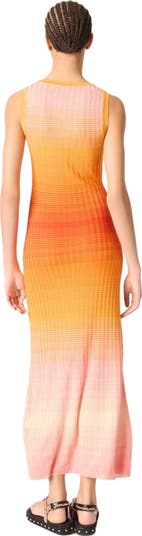 Tie-dye knit maxi dress