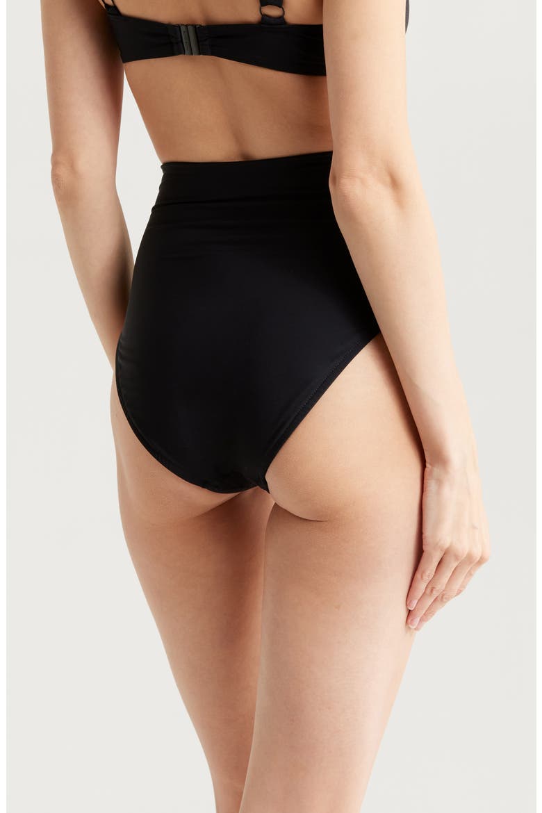 Faith High Waist Bikini Bottoms, Alternate, color, BLACK