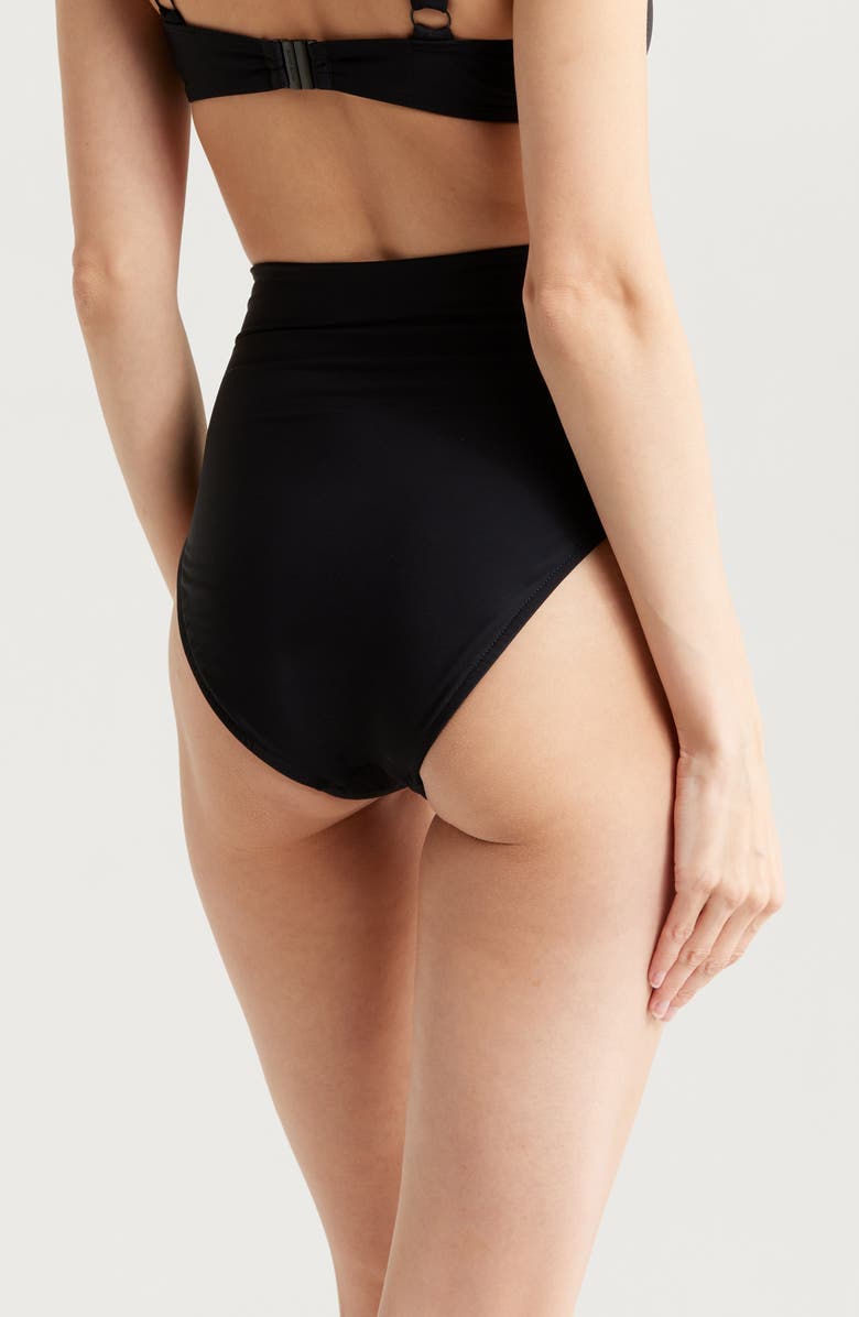 BONDI BORN Faith High Waist Bikini Bottoms, Alternate, color, Black