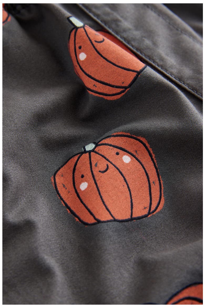 Kids' Pumpkin Print Pull-On Cotton Pants, Alternate, color, BLACK