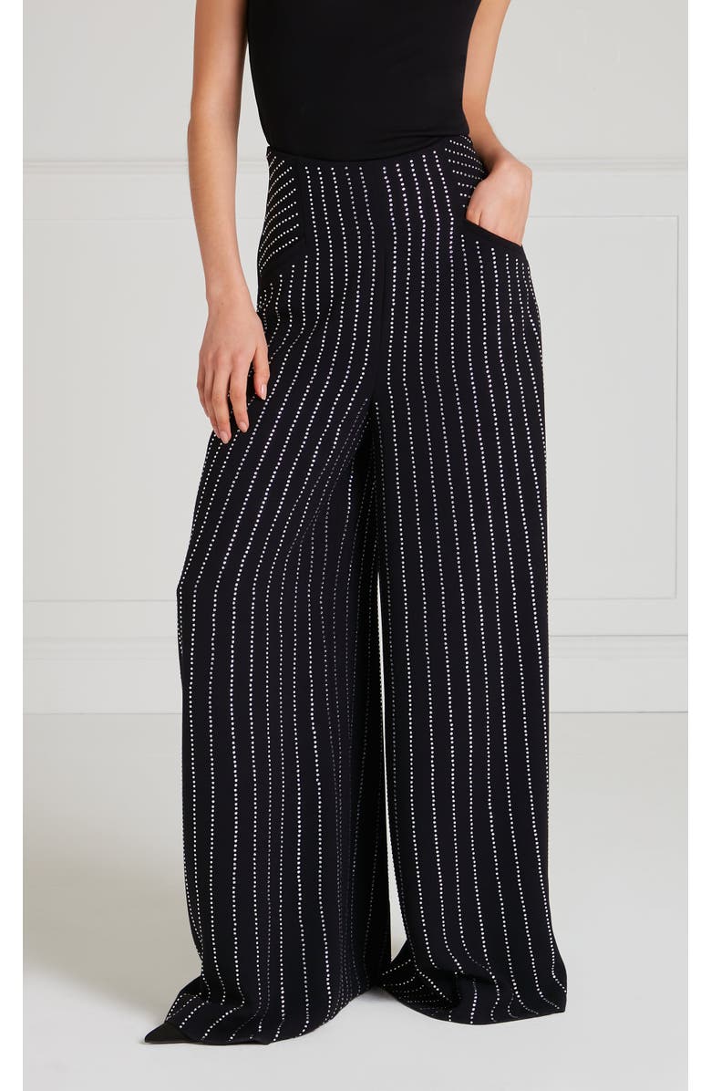 Temperley London Villanelle Wide Leg Trousers, Main, color, Black