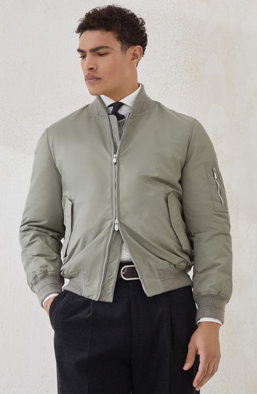 Brunello Cucinelli Zip-fastening Bomber Jacket In Gray