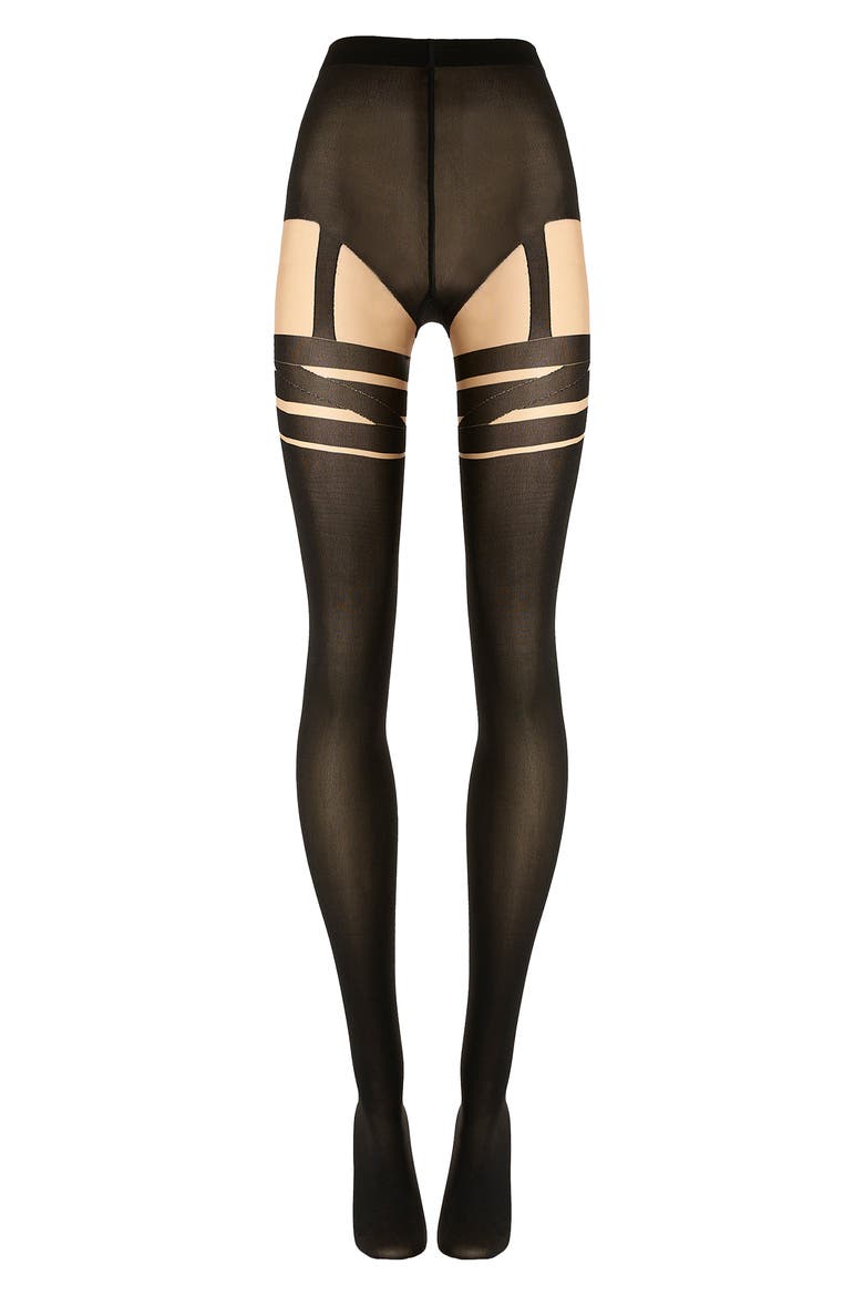 Infinite Wrap Tights, Alternate, color, FAIRLY LIGHT/BLACK