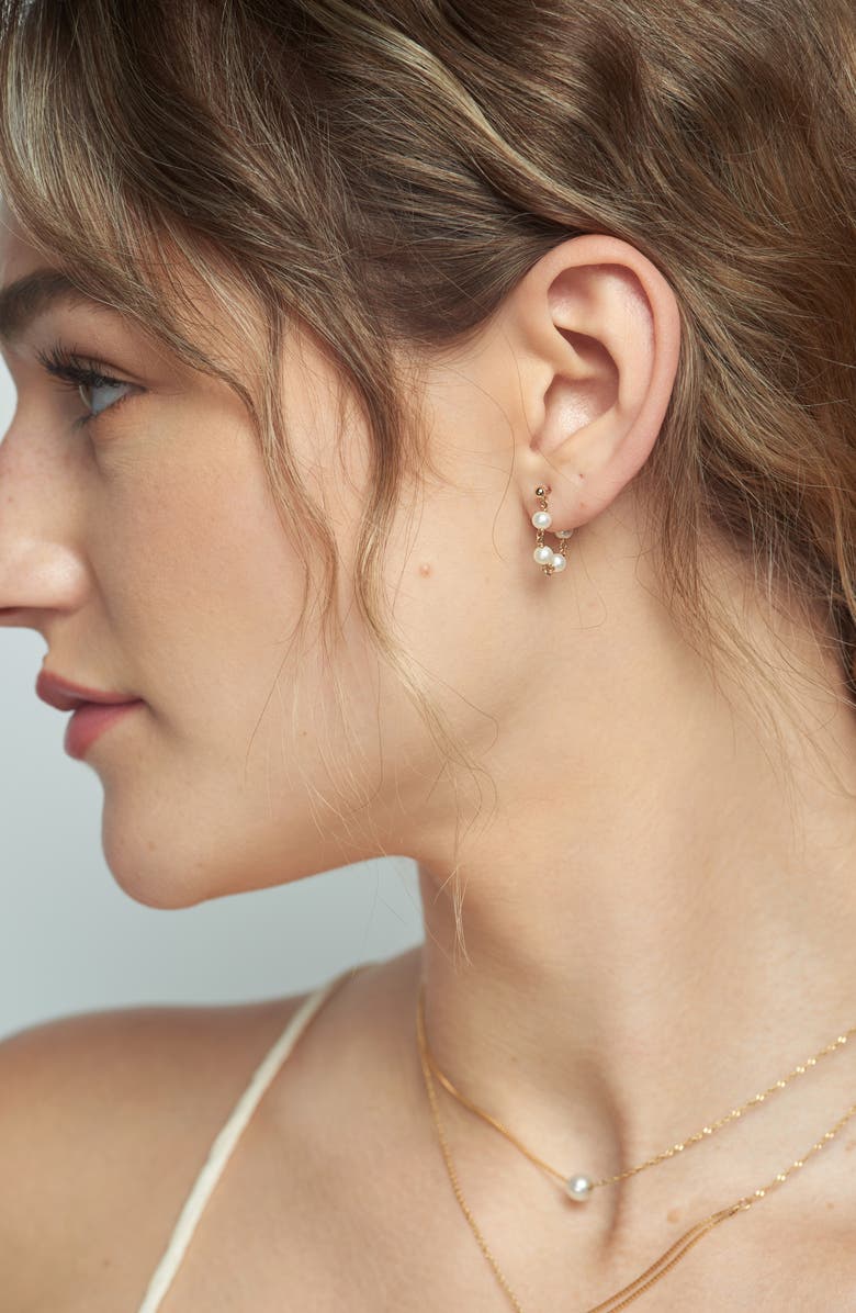 Poppy Finch Pearl Chain Wrap Earrings, Alternate, color,