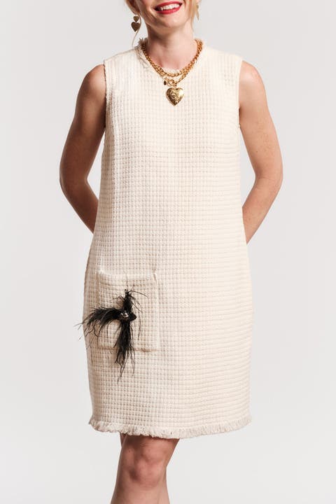 Twiggy Fringe Dress Fish Boucle