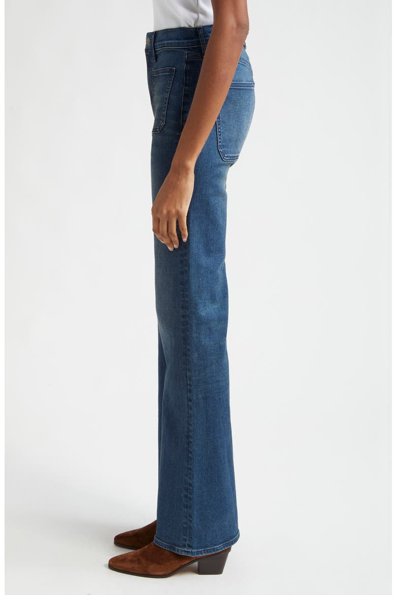 Beverly Patch Pocket High Waist Skinny Flare Jeans, Alternate, color, SEAWATER STONE