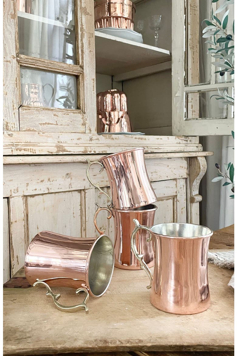 Vintage Inspired Cocktail Mugs, Alternate, color, Copper