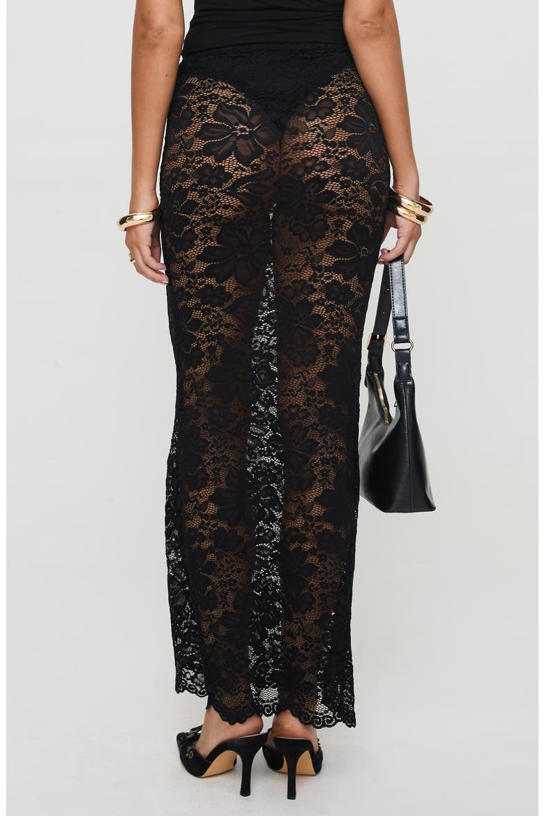 Lombardio Lace Maxi Skirt, Alternate, color, BLACK