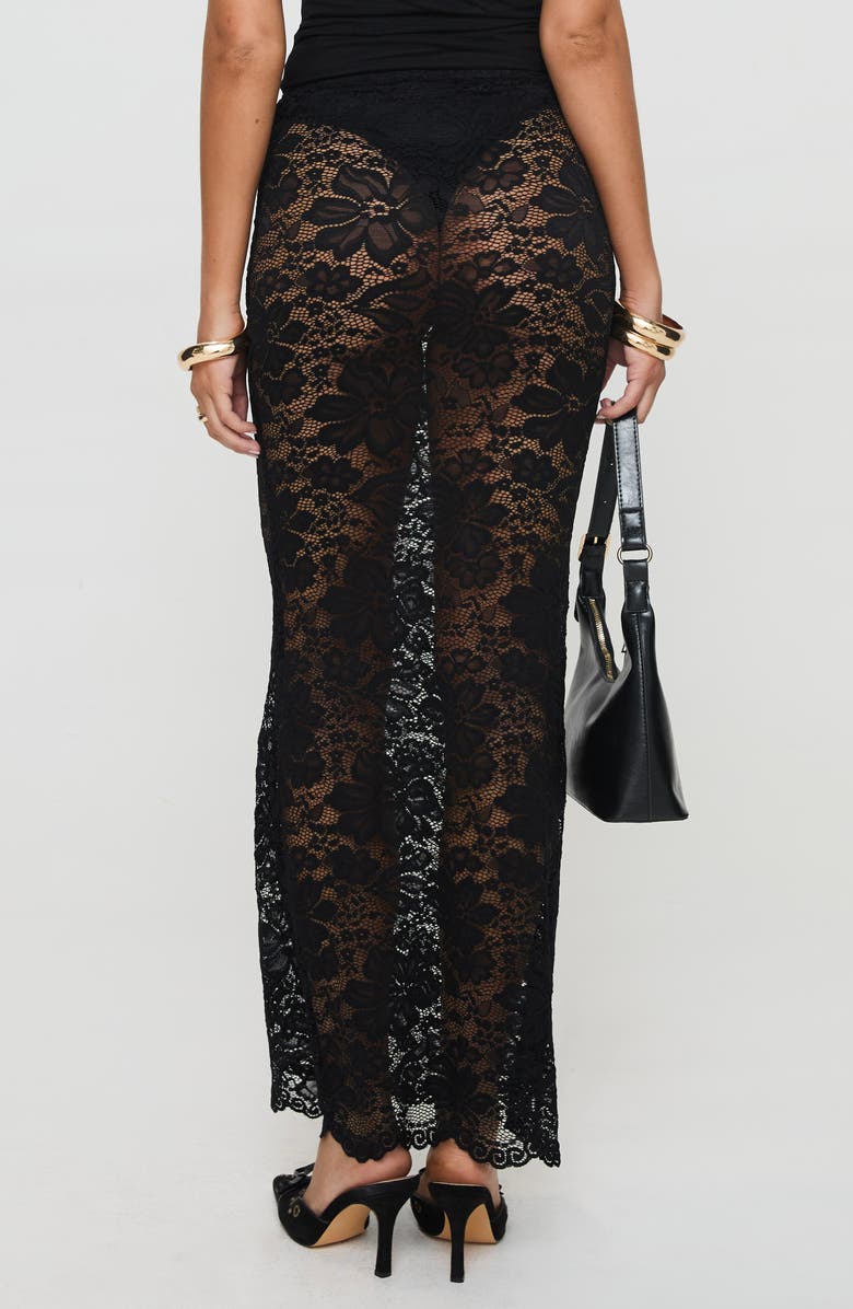 Princess Polly Lombardio Lace Maxi Skirt, Alternate, color, Black