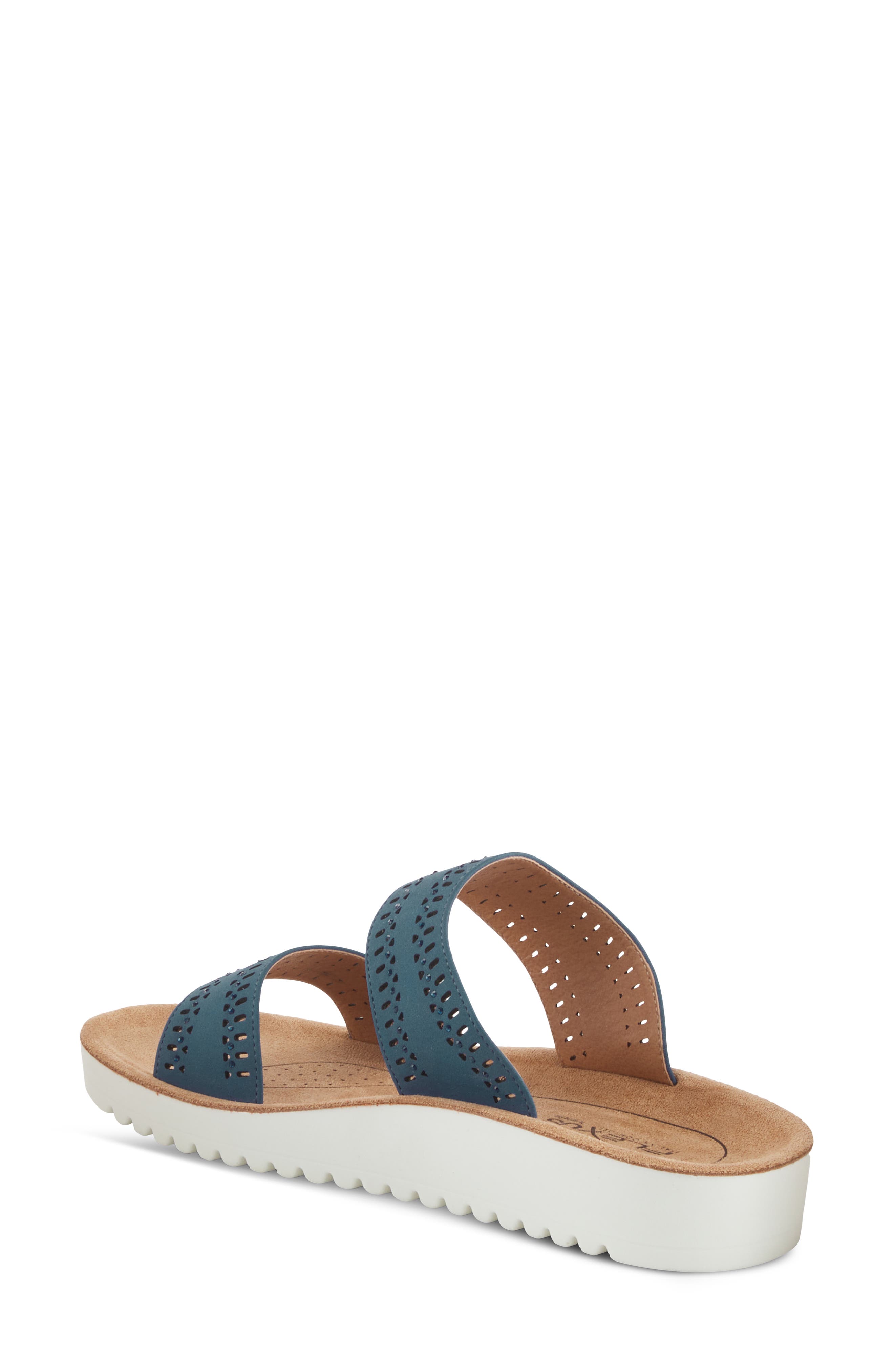 Flexus by Spring Step Bayshore Crystal Cutout Slide Sandal, Alternate, color, Navy