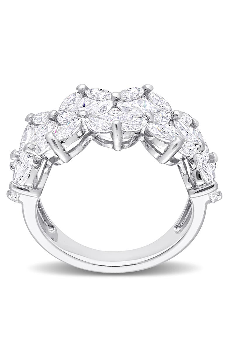 Julianna B. Moissanite Cluster Anniversary Ring Sterling Silver, Alternate, color, 