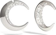 Awe Inspired Crescent Moon Bypass Hoop Earrings