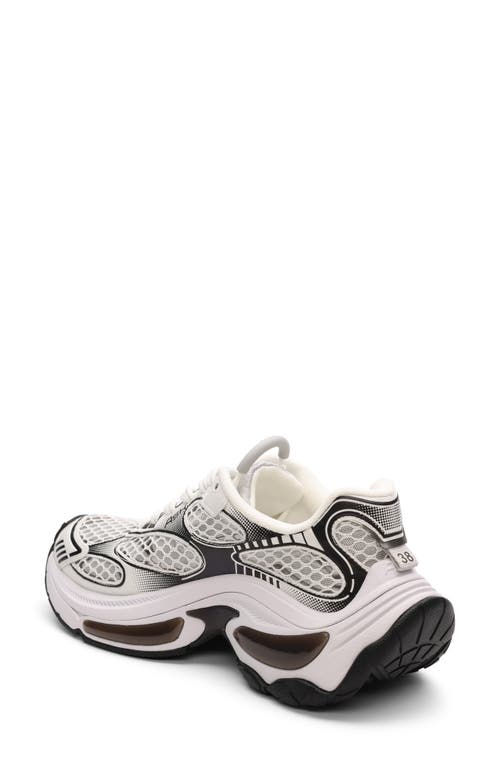 Ash Dragon Sneaker In White/white/dark Silver