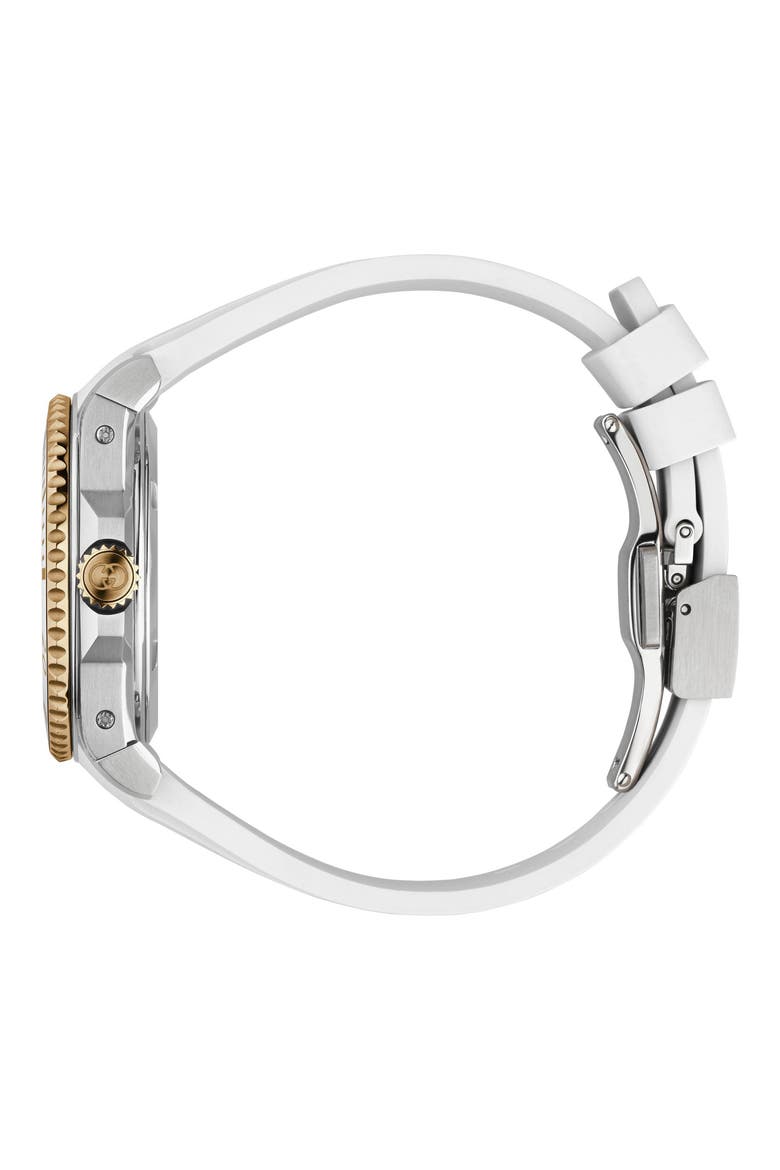 Dive Automatic Rubber Strap Watch, 36mm, Alternate, color, WHITE