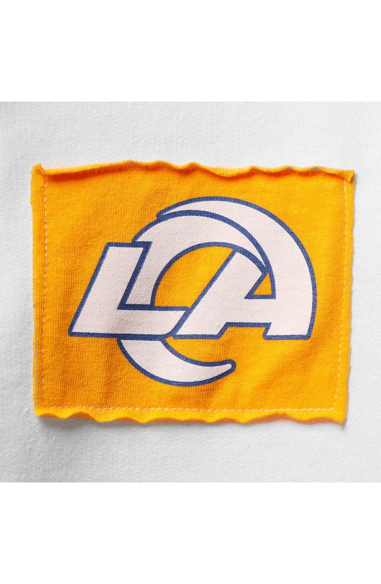 REFRIED APPAREL Women's Refried Apparel White Los Angeles Rams Sustainable Crop Dolman Pullover Hoodie, Alternate, color, White