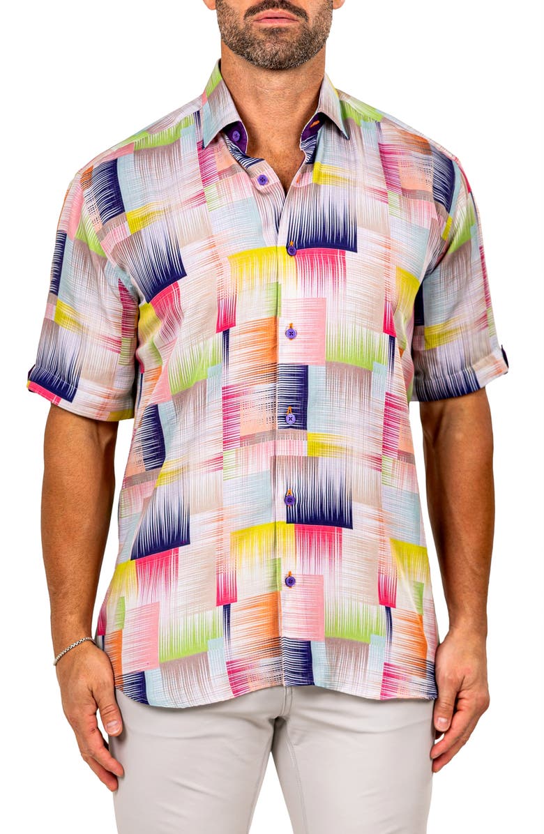 Maceoo Galileo Marthy Short Sleeve Button-Up Shirt, Main, color, 