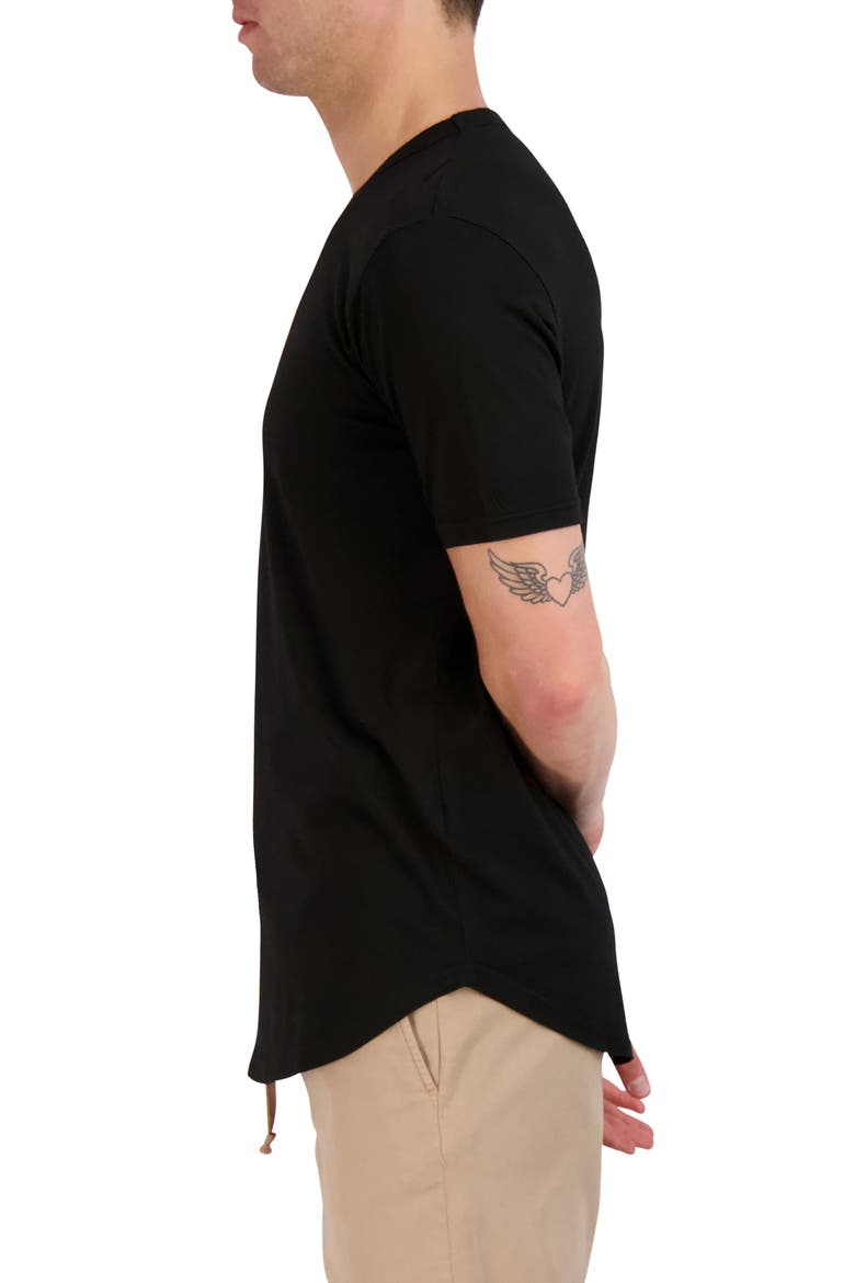 Scallop Supima Crewneck Tee, Alternate, color, BLACK
