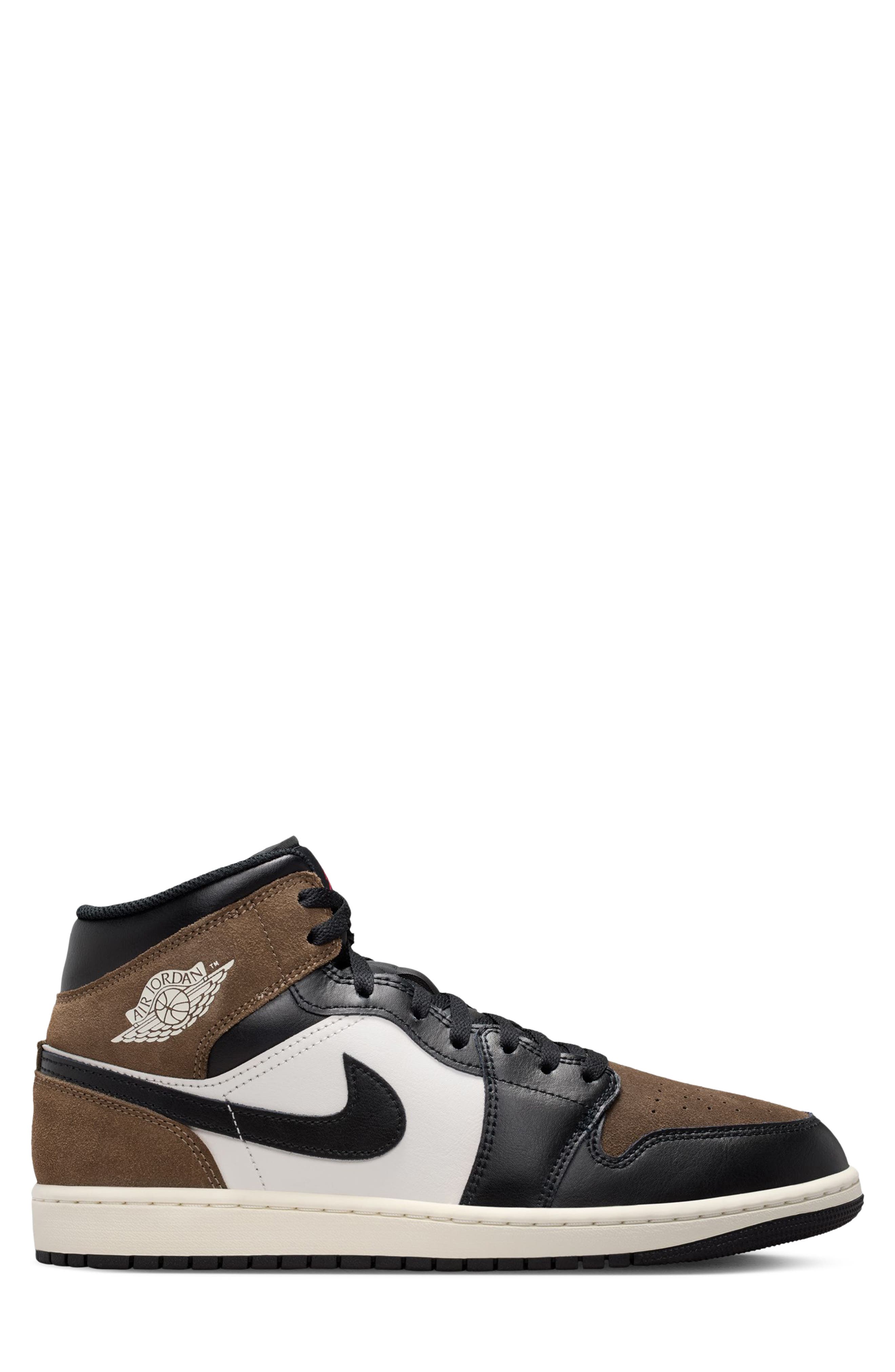 Air Jordan 1 Mid Basketball Sneaker, Alternate, color, 007 BLACK/PHANTM