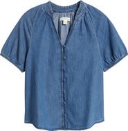 Treasure & Bond V-Neck Chambray Top
