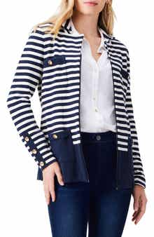 NIC+ZOE City Charm Stripe Sweater Jacket