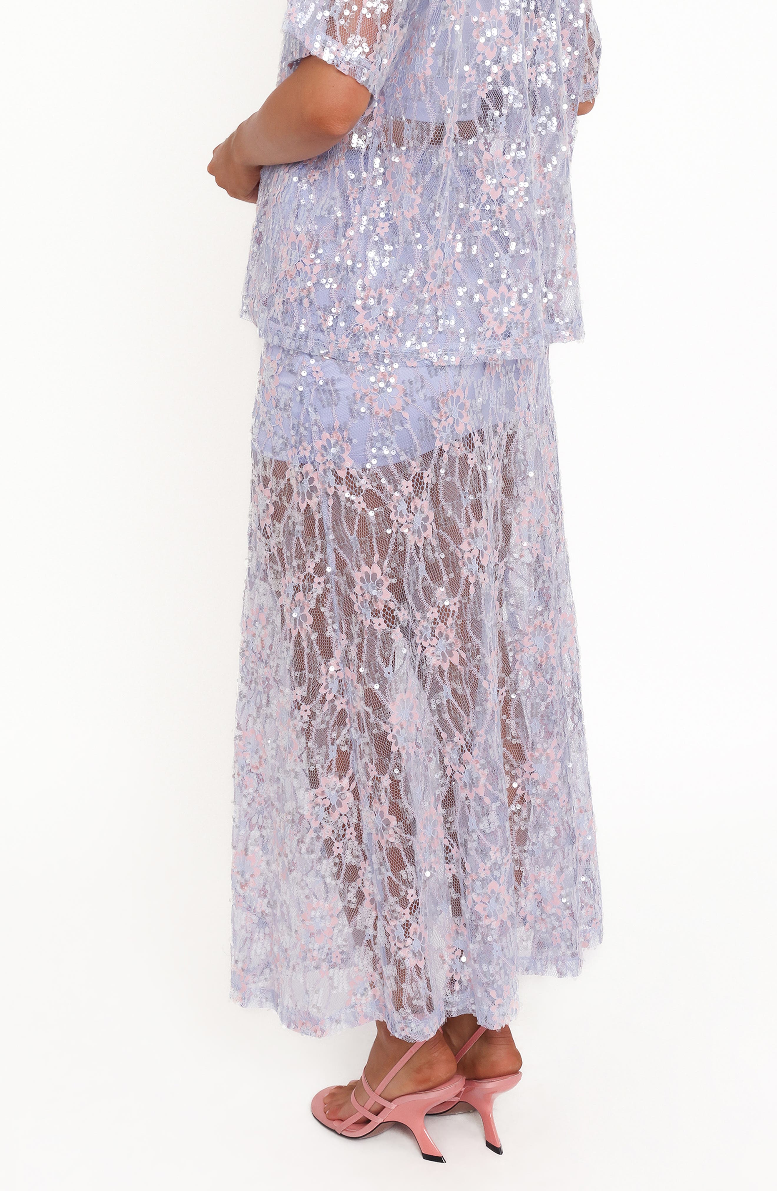 Yonder Sequin Lace Maxi Skirt - image 4