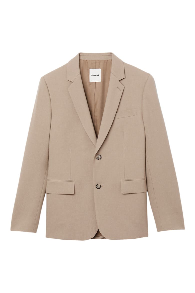 Wool suit jacket, Alternate, color, BEIGE