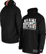 New Era Men's New Era Black Miami Dolphins Functional Fandom Balaclava Helmet Stripe Tri-Blend Hoodie