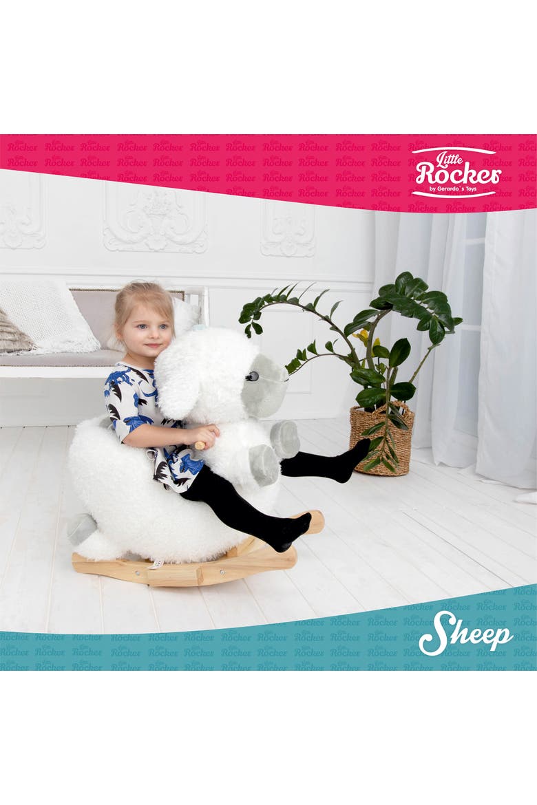 Little Rockers Sheep Wooden Plush Ride, Alternate, color, Multicolored