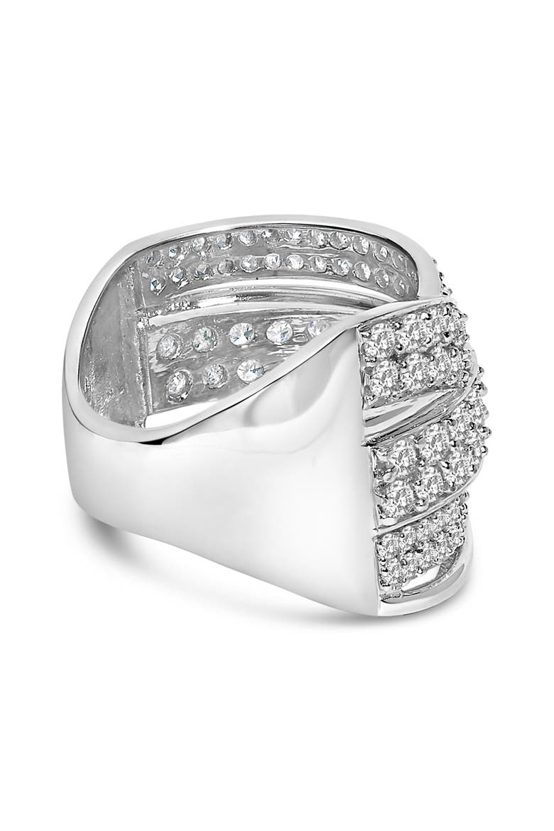 Silver 2.00 Cttw Diamond Overlapping Bypass Band Ring, Alternate, color, Silver
