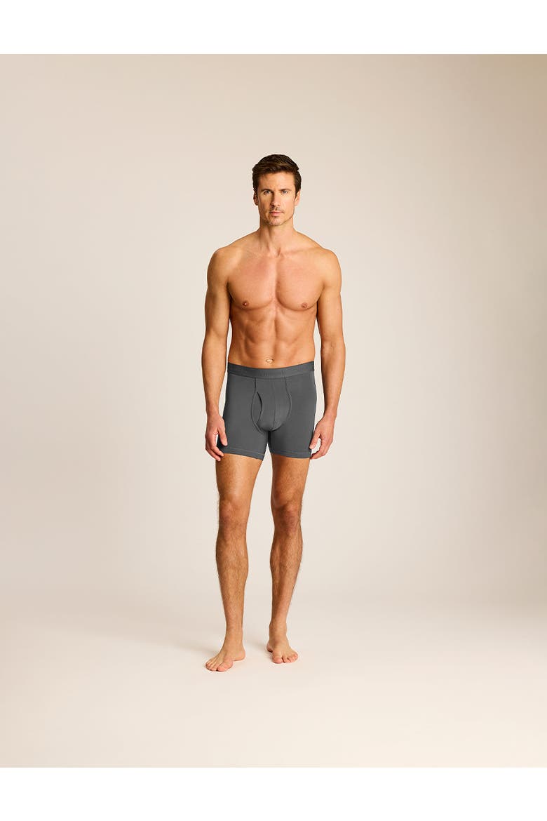 Essential Modal Relaxed Boxer Brief with Fly, Alternate, color, Titanium