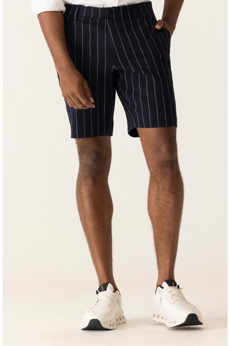 Oasis Hyperthread Linen Blend Bermuda Shorts, Main, color, NAVY