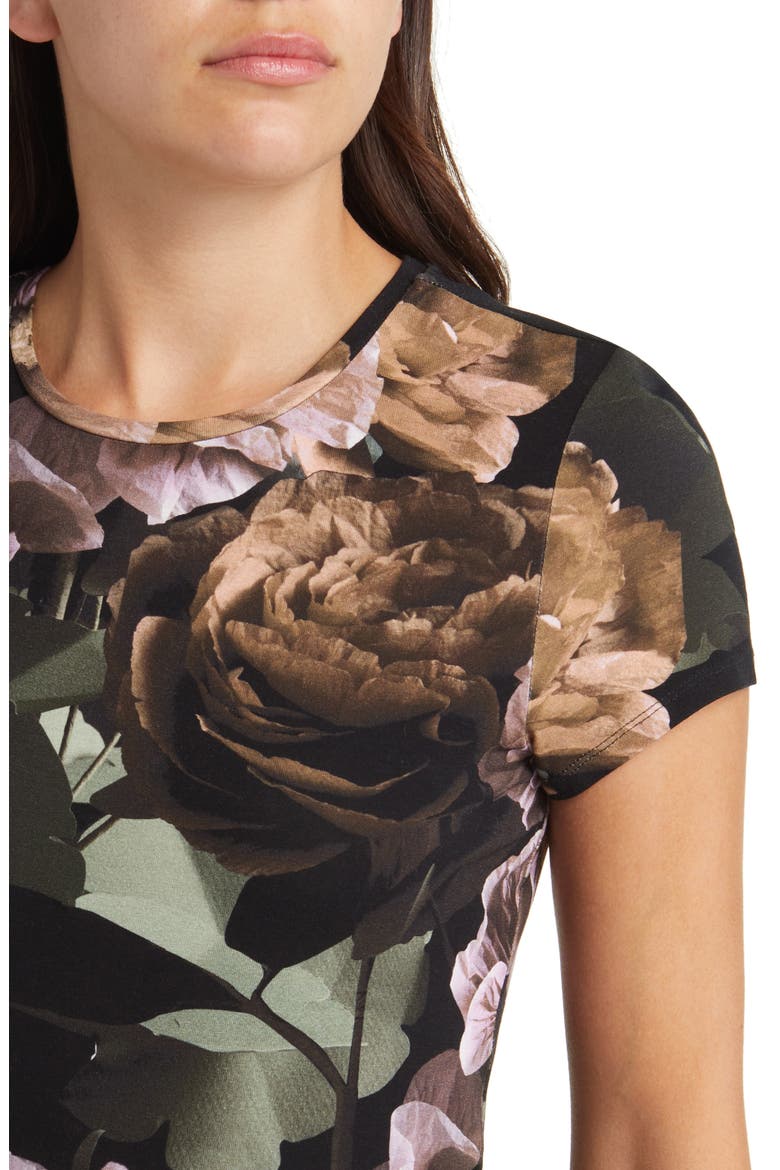 Morlaa Floral T-Shirt, Alternate, color, BLACK