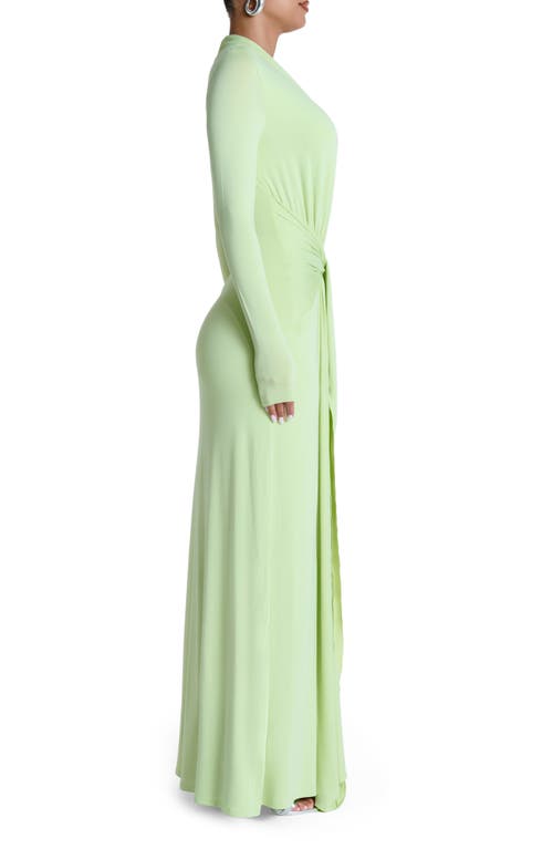 Naked Wardrobe Plunge Neck Long Sleeve Stretch Jersey Maxi Dress