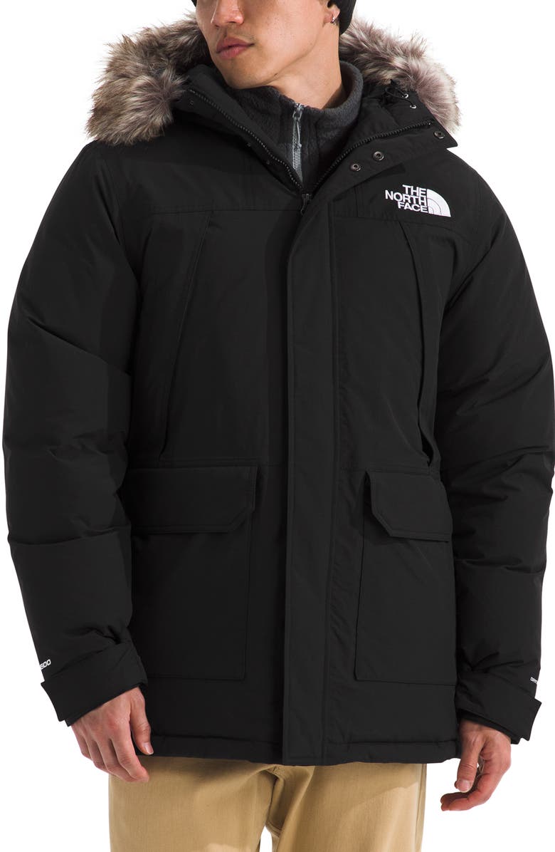 The North Face McMurdo Waterproof 600 Fill Power Hooded Down Parka with Faux Fur Trim, Main, color, Tnf Black/ Tnf Black