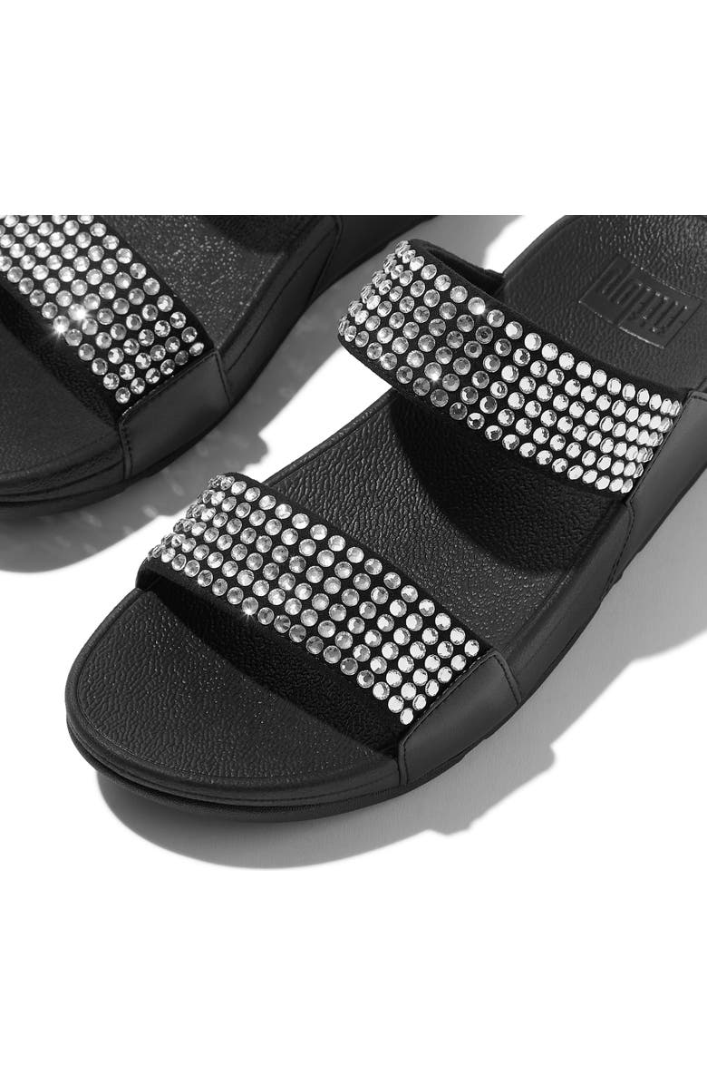 FitFlop Lulu Maxi-crystal toe-post sandals, Alternate, color, Black