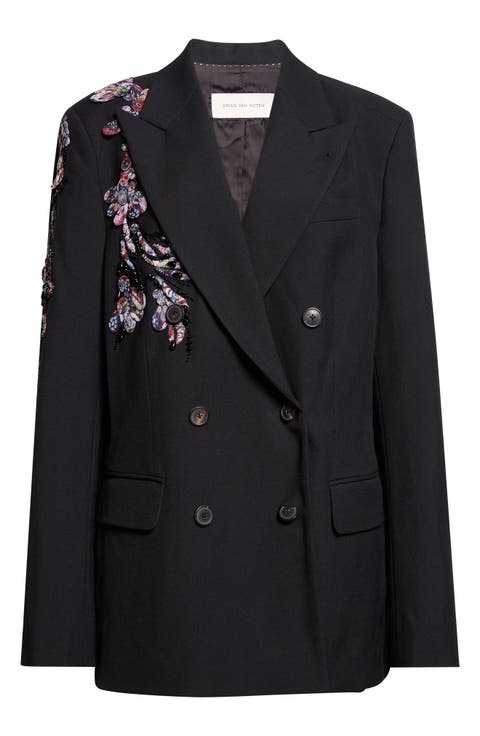 Barrysta Embellished Double Breasted Wool Blazer