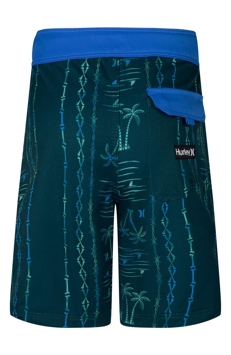 Hurley Kids' Palm Stripe Board Shorts, Alternate, color, 