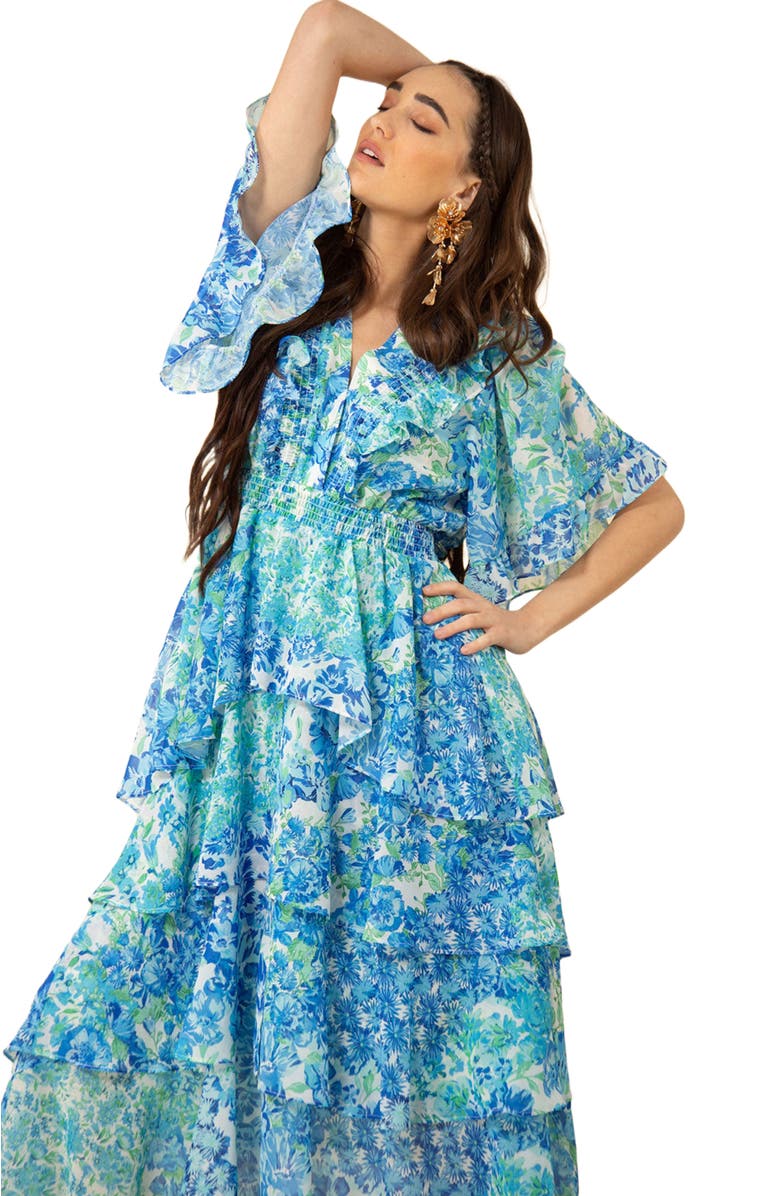 Hale Bob Peyton Tiered Dress, Alternate, color, 
