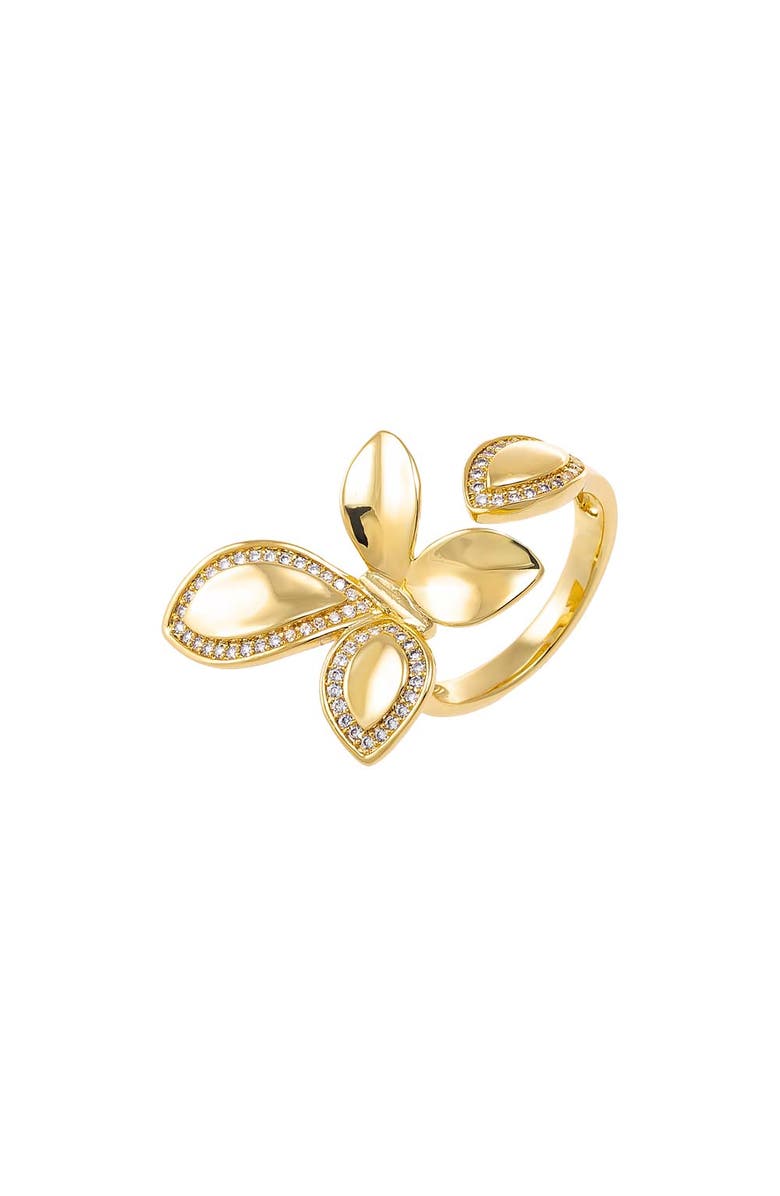 BY ADINA EDEN Pave CZ Accented Open Flower Ring, Main, color,