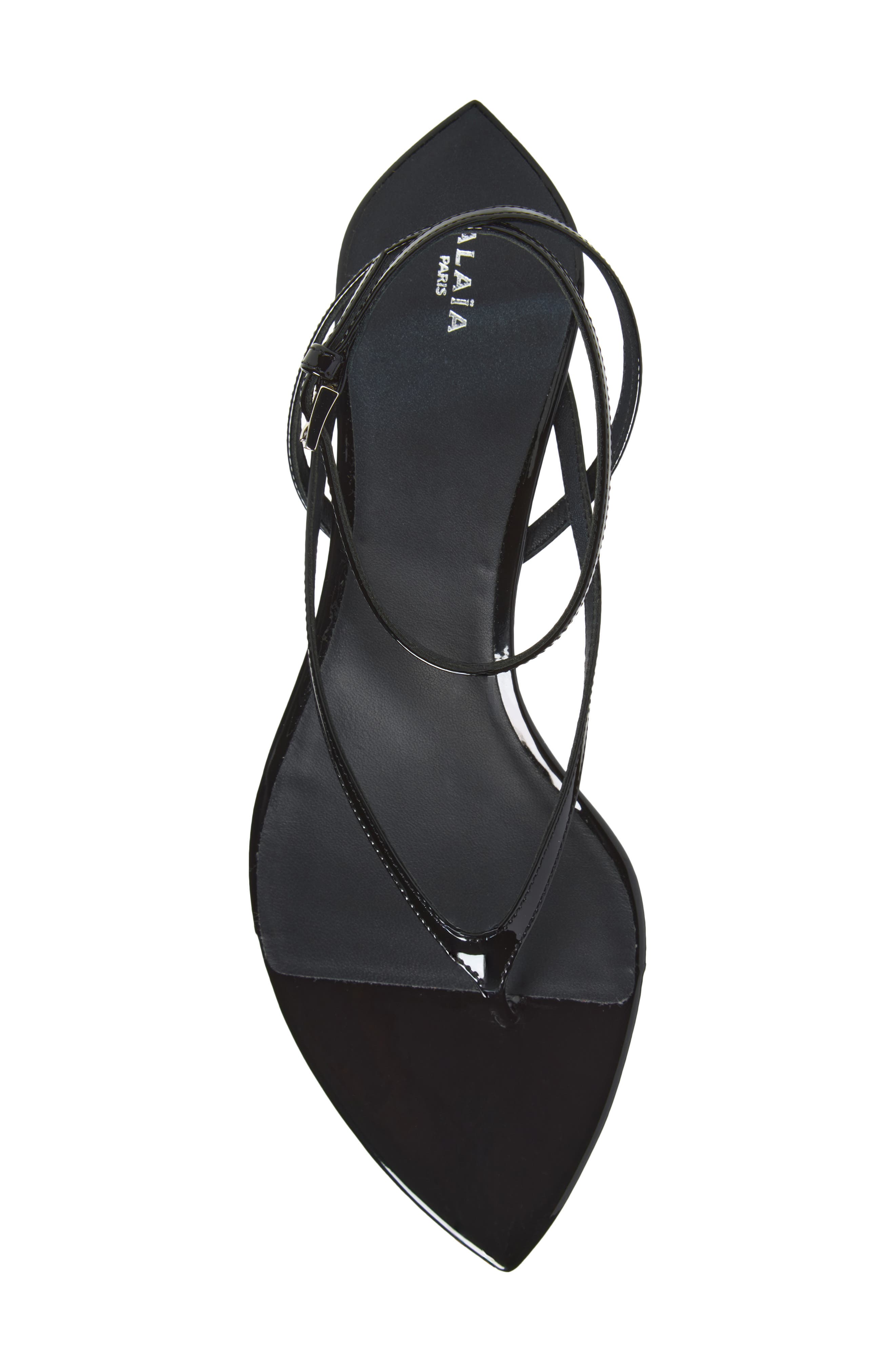 Invisible Wedge Ankle Strap Sandal, Alternate, color, NOIR