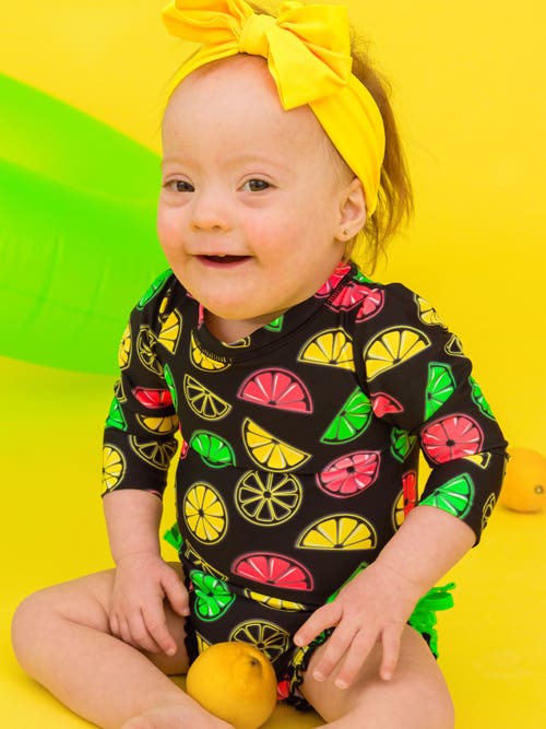 Rufflebutts Baby Girls Long Sleeve Upf50+ One Piece Rash Guard