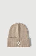 Brunello Cucinelli Cashmere English rib knit beanie with patch logo