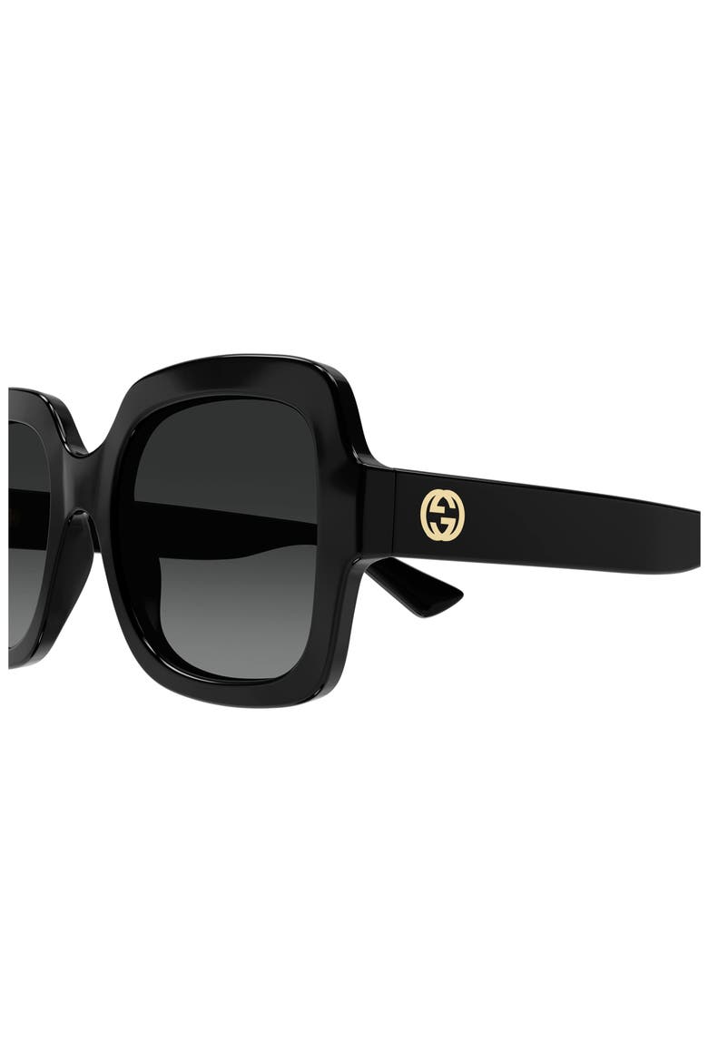 54mm Polarized Square Sunglasses, Alternate, color, BLACK