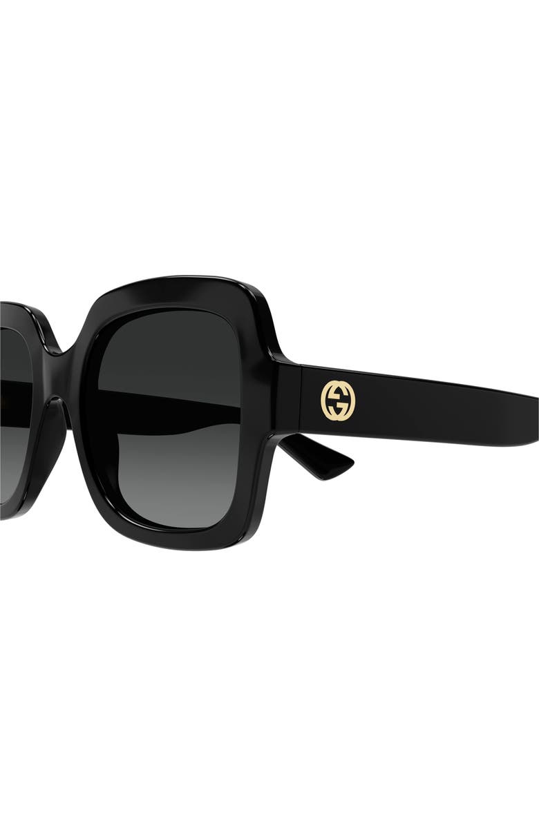 Gucci 54mm Polarized Square Sunglasses, Alternate, color, Black