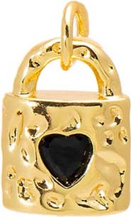 BY ADINA EDEN Black Onyx Heart Lock Charm