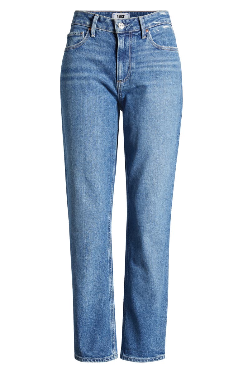 PAIGE Brigitte Distressed High Waist Crop Boyfriend Jeans, Alternate, color, Leclub