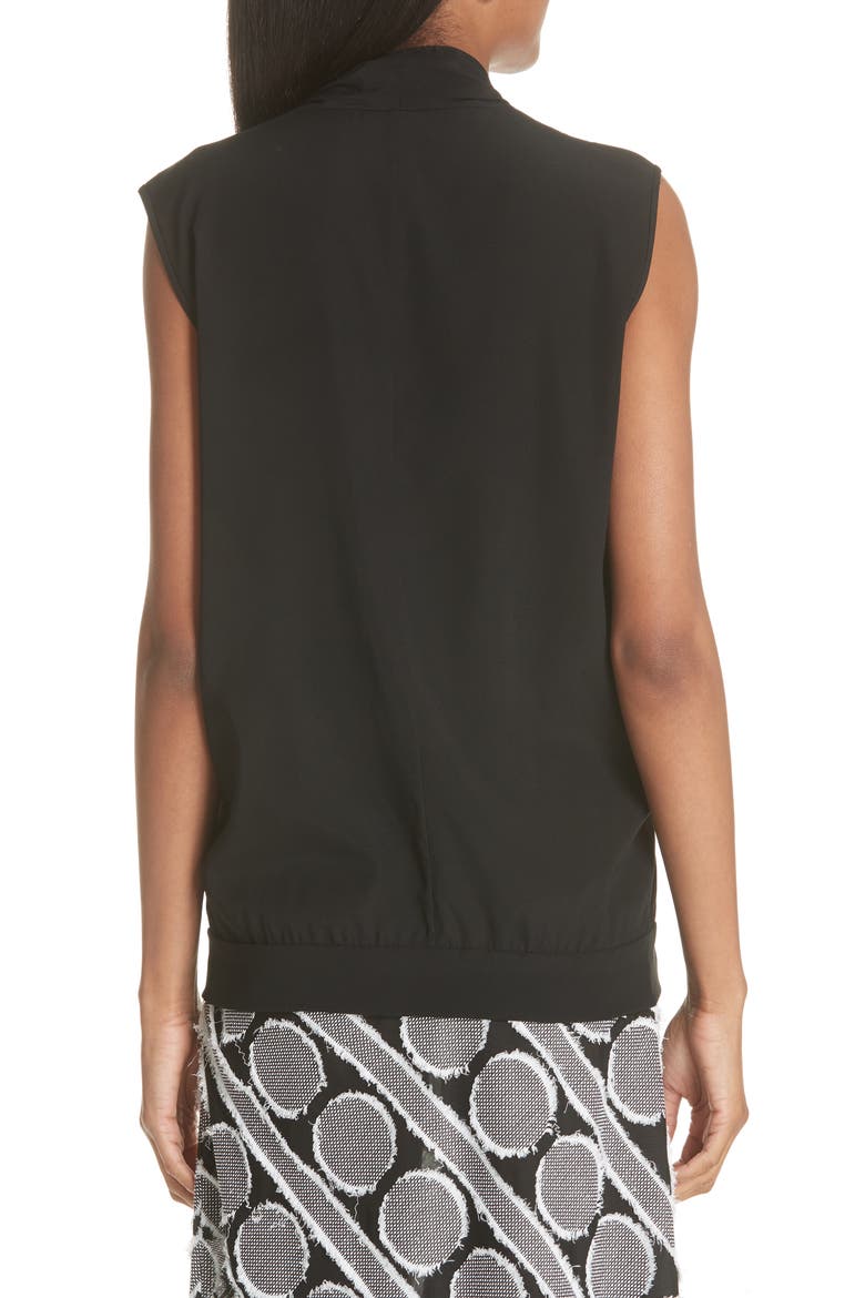 Surplice Stretch Silk Blouse, Alternate, color, BLACK